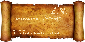 Laczkovits Máté névjegykártya