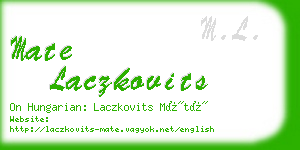 mate laczkovits business card